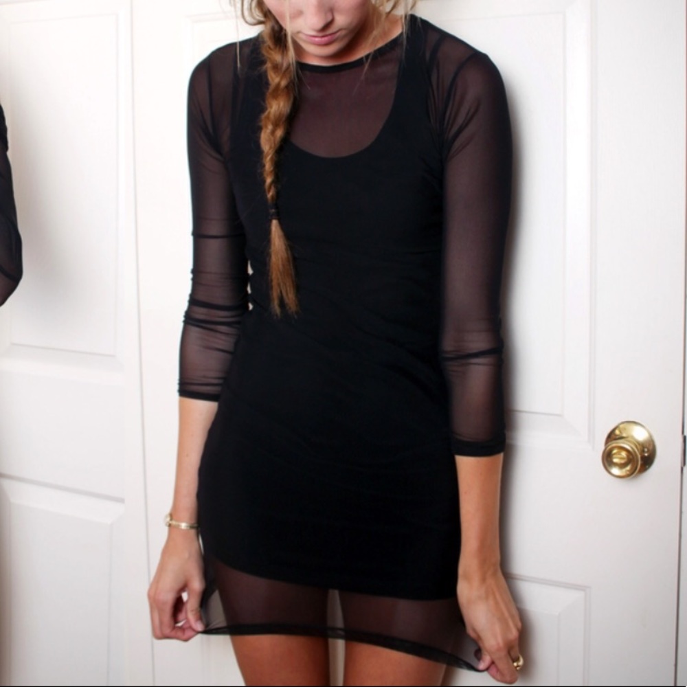 American Apparel black Mesh dress